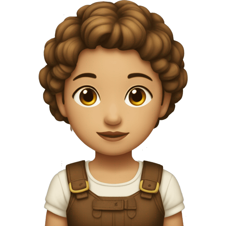 Niña pequeña pelo castaño y corto  emoji