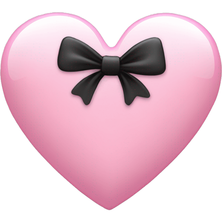 light pink heart with a black bow glassy emoji