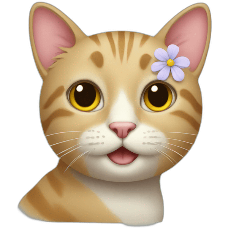 cat with flower emoji