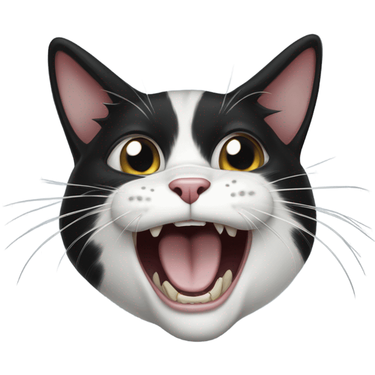 Tuxedo cat screaming emoji