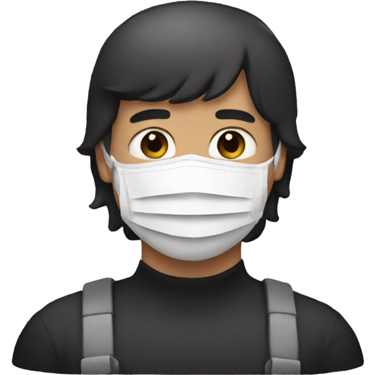 Man wearing mask and cup black emoji