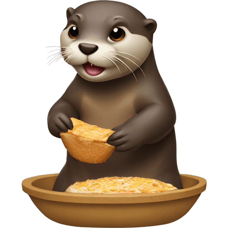 otter eating a tiramsu  emoji