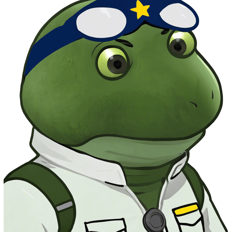 bufo dressed as pilot in a white outfit, zoomed out emoji