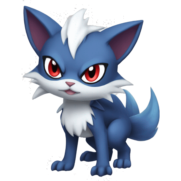 Edgy Cool Chibi Sneasel-Quilava-Absol-Pokémon-fusion-cat Full Body emoji