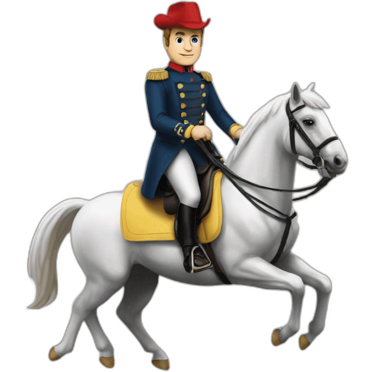 Macron sur un cheval emoji