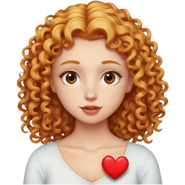 Blonde girl with ginger curly head in love  emoji