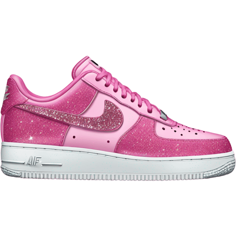 Pink Nike AF1s with glitter  emoji