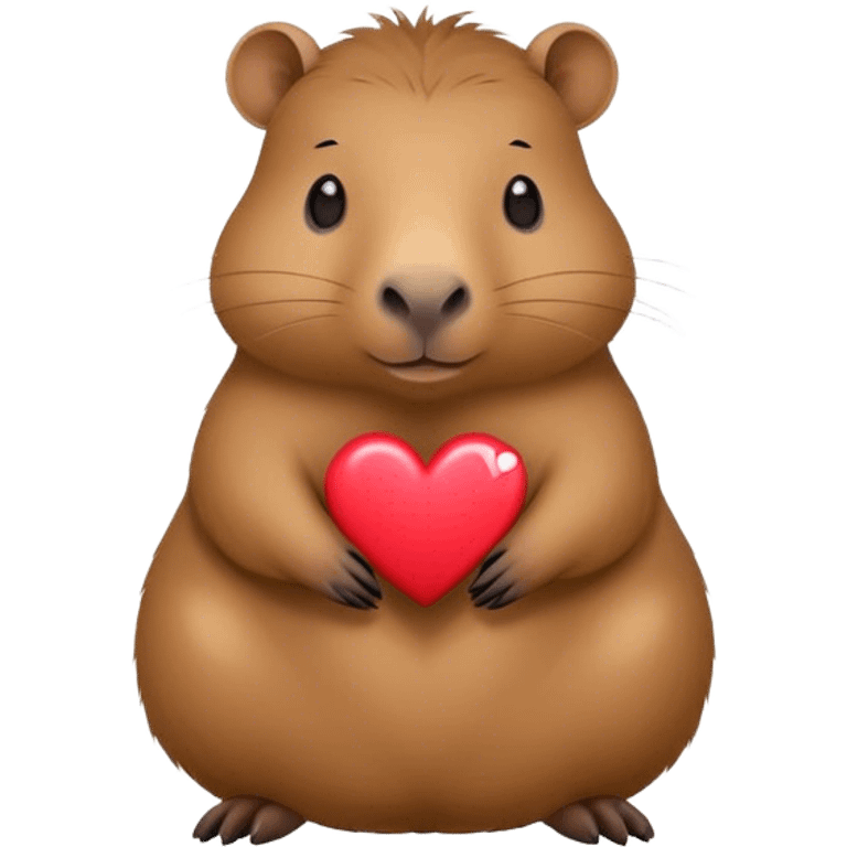 Capybara with a heart emoji