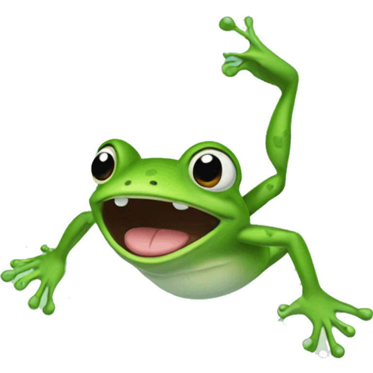 Frog jump into water  emoji