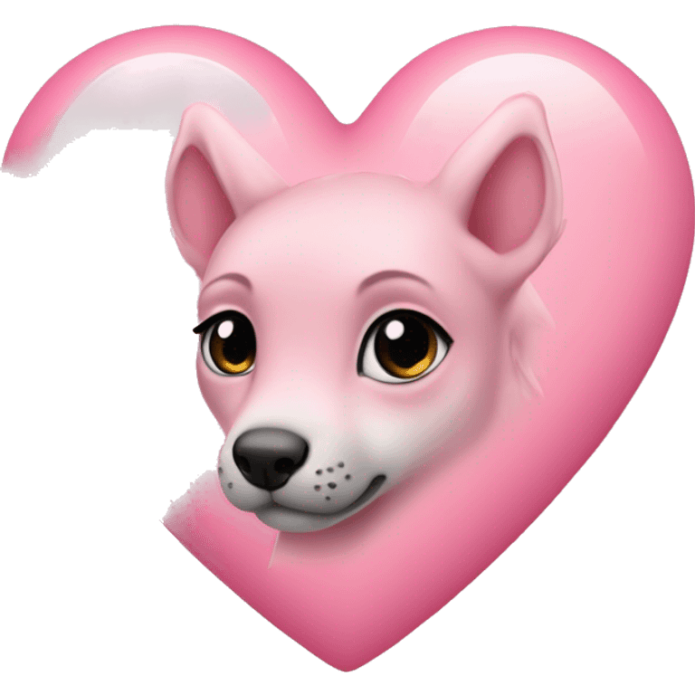 Baby pink heart with a german schepard  emoji