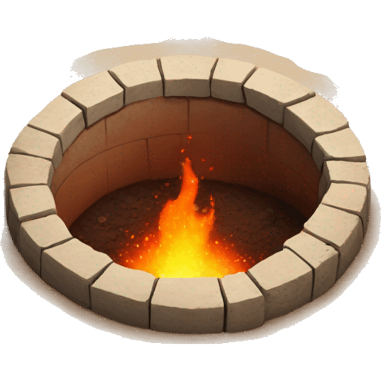 circular pit of fire in the ground emoji