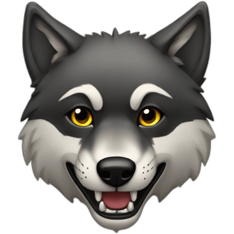 Wolf with a black flag emoji