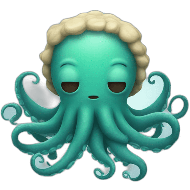 cute kraken with closed eyes emoji