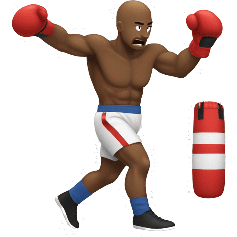 man punching boxing bag  emoji