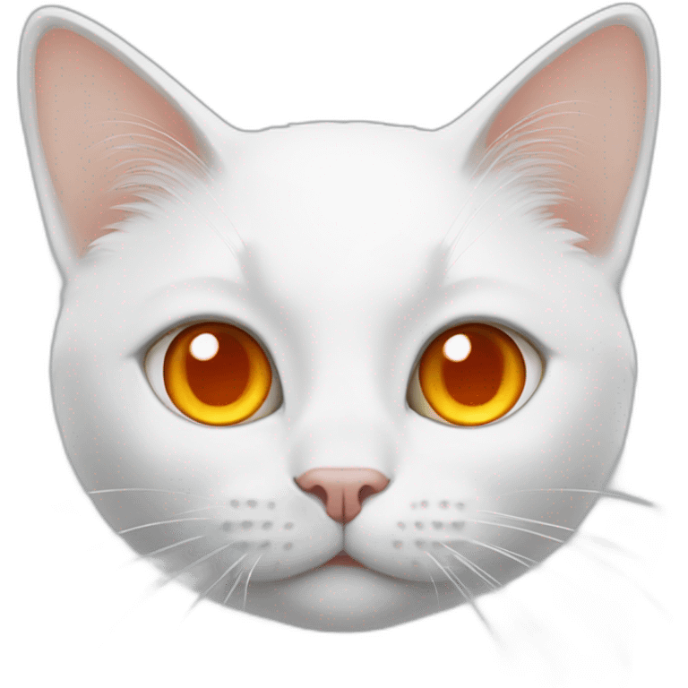 White cat with orange eyes emoji