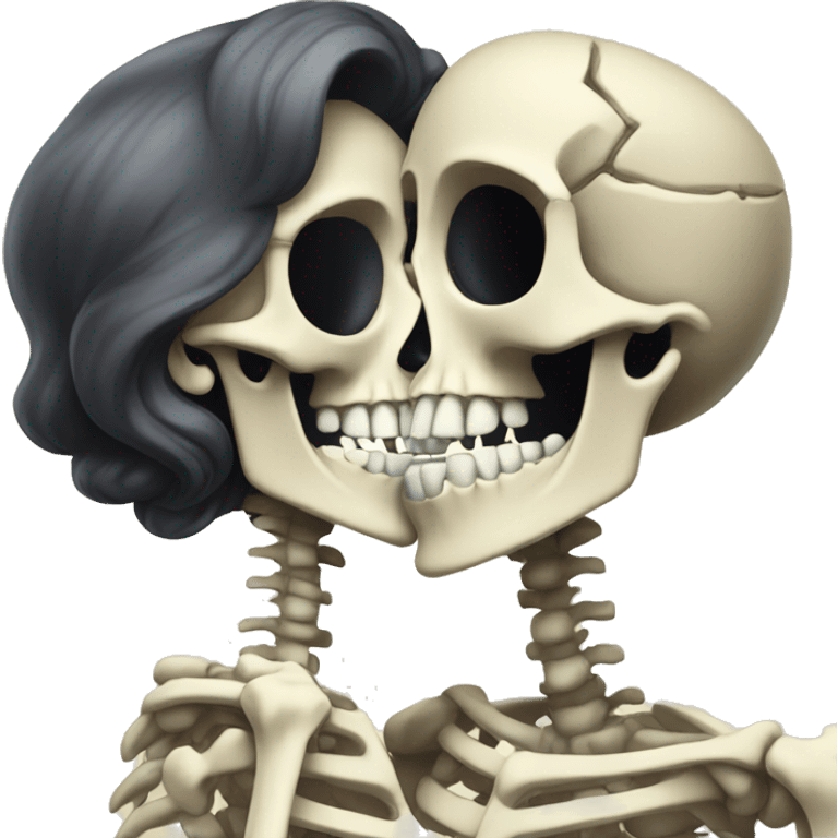 A kissing skeleton emoji