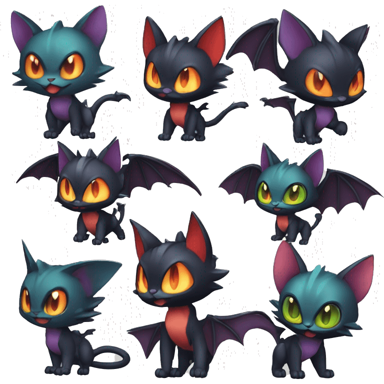 Cool Cute Edgy Chibi Bat-Cat-Noivern-Noibat-Litten-Pokémon-Fakémon-hybrid emoji