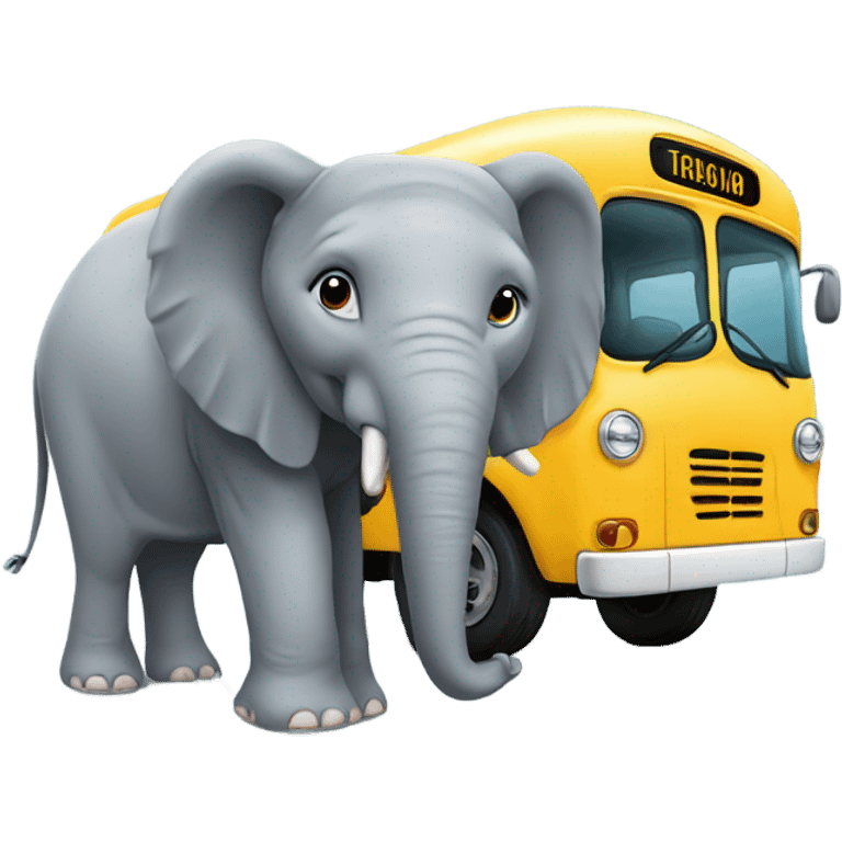 elephant with bus emoji