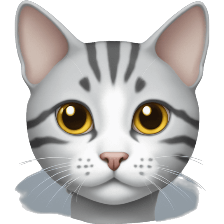 Grey and white American shorthair cat emoji