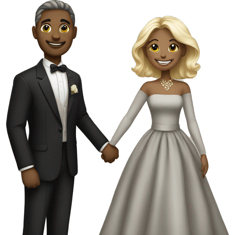 happy couple in elegant attire emoji