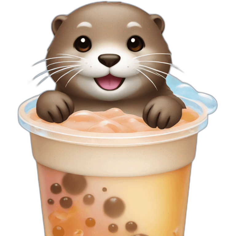 otter with bubble tea emoji