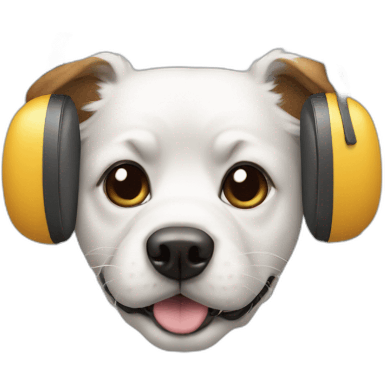 a dog with headsets emoji