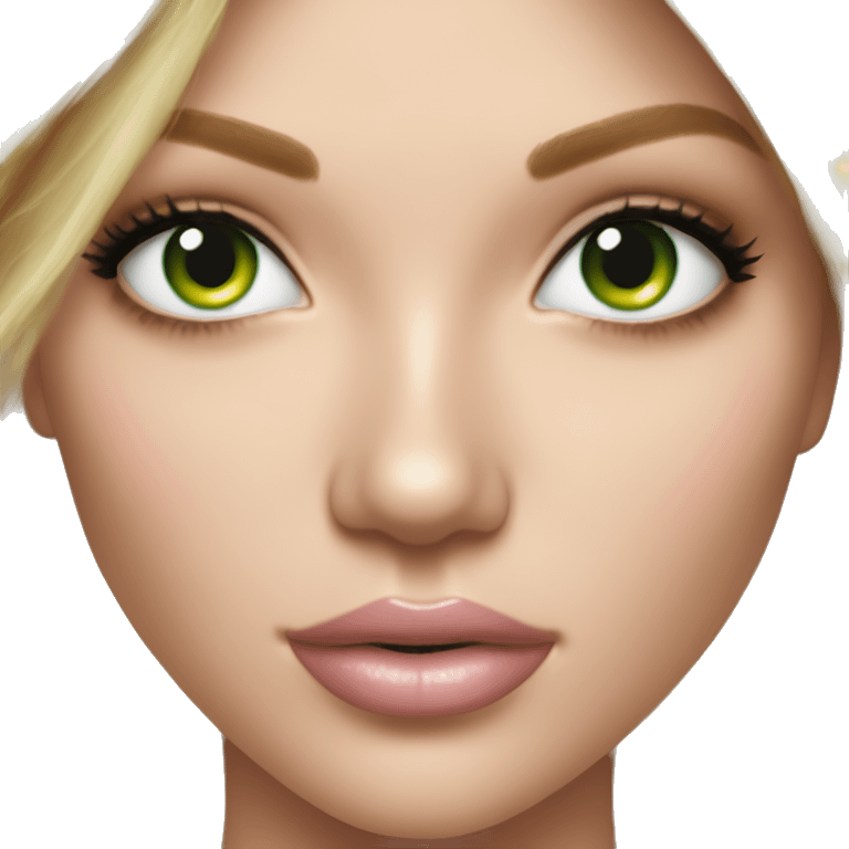 Realistic victoria secret model blonde green eyes  emoji