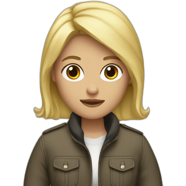 Blonde with jacket around waist emoji