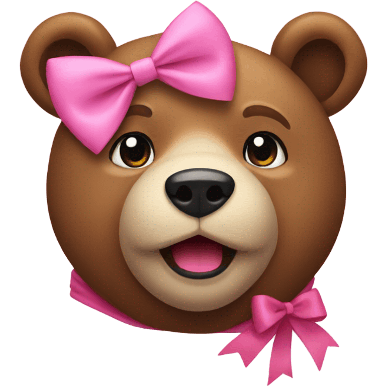 Bear wearing a pink bow emoji