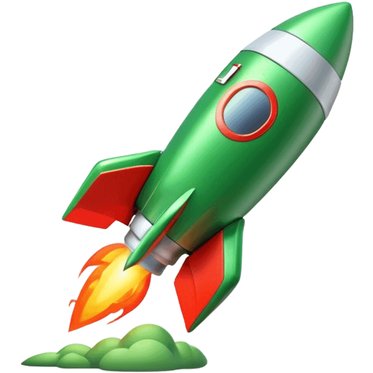 cinematic realistic 3d green Rocket signboard emoji