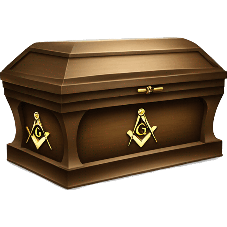 casket with freemason logo and letter g emoji