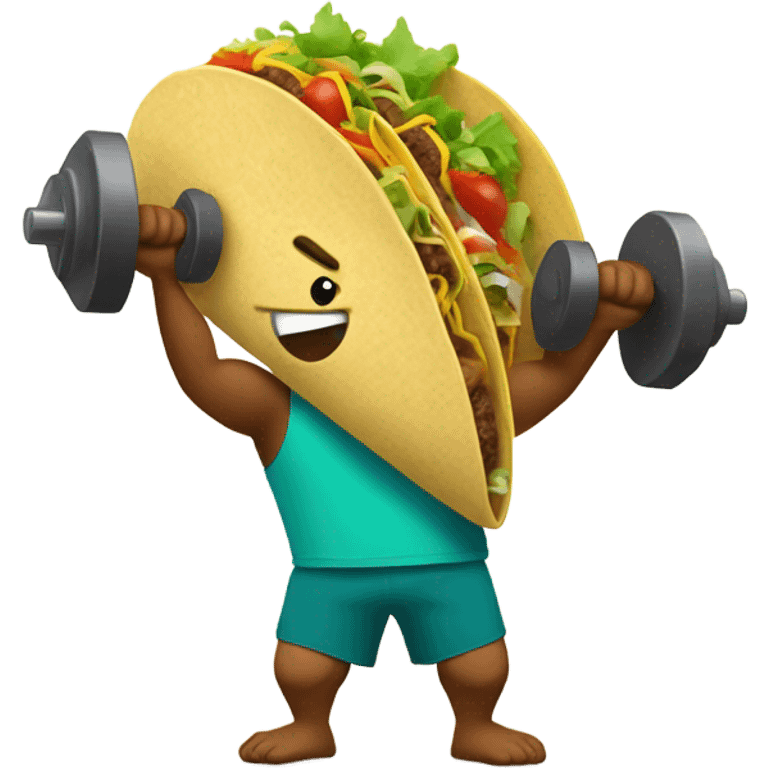 Taco lifting weights  emoji