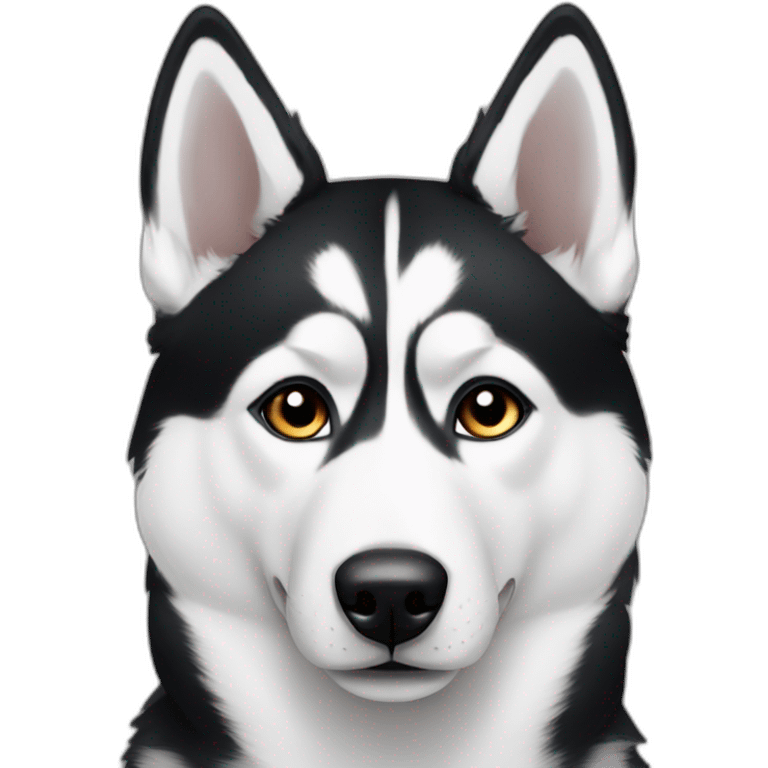 black and white husky no black under eyes emoji