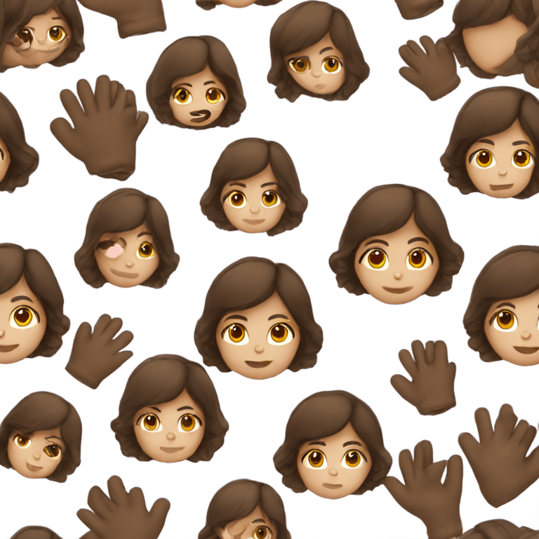 brown haired girl in mittens emoji