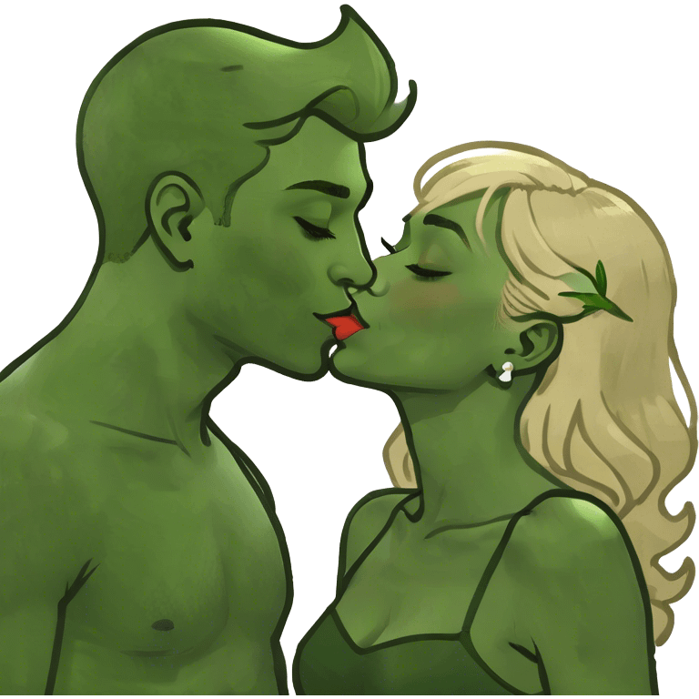 Girl and guy blonde hair and light skin couple kissing emoji