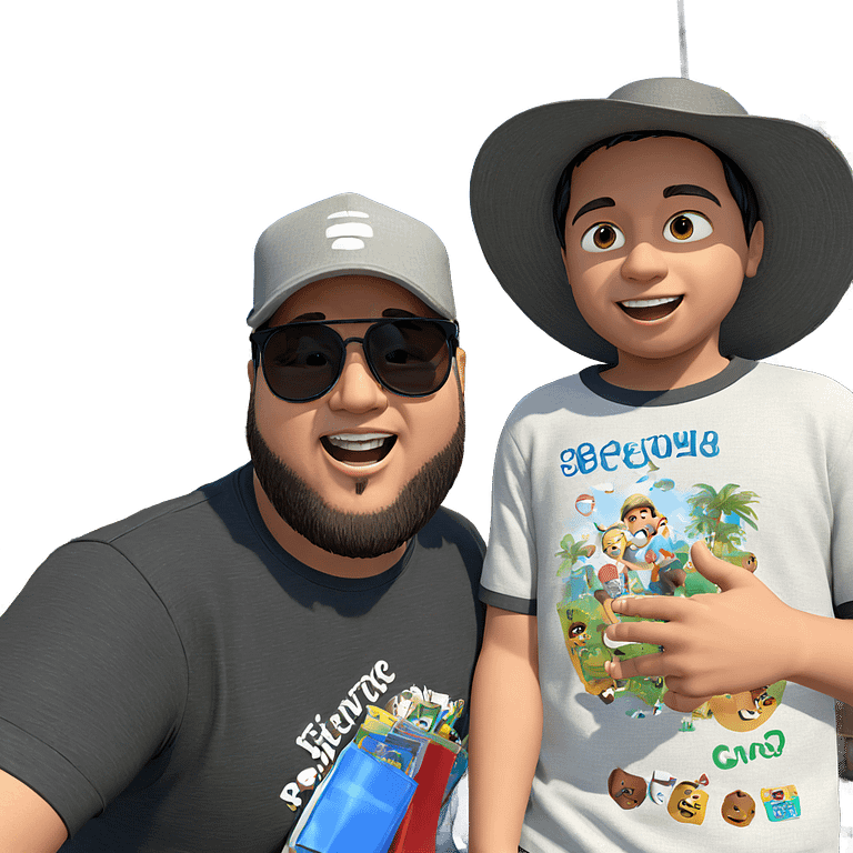 two boys enjoying sunny day emoji