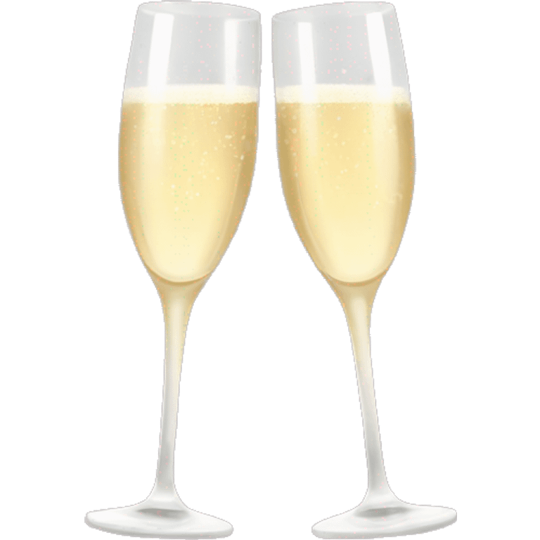 Two glasses of champagne cheering with burgundy bows emoji