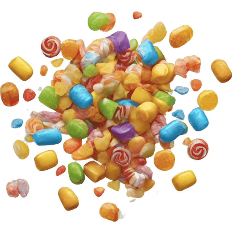 variety of candy falling emoji