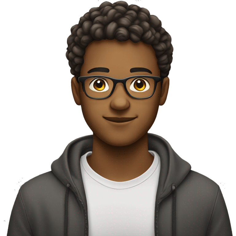 young man of about 20 years old, networker and trader with glasses emoji