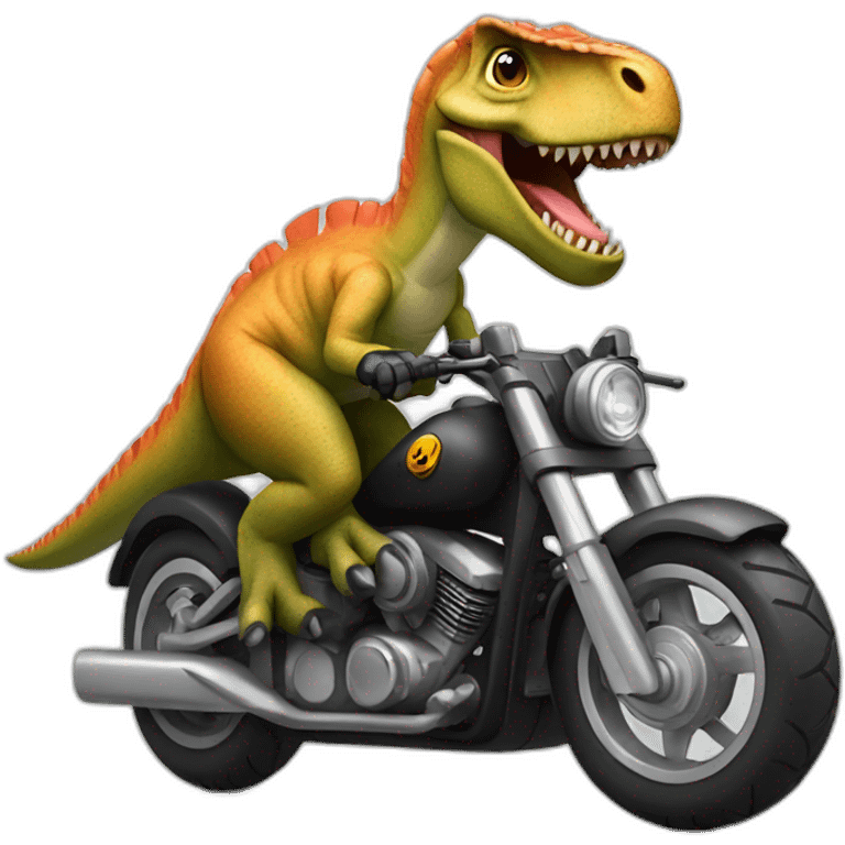 dinosaur on a motorcycle emoji