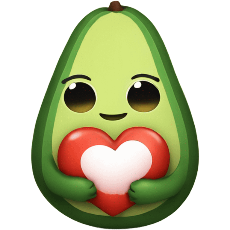 A cute avocado hugging a heart emoji