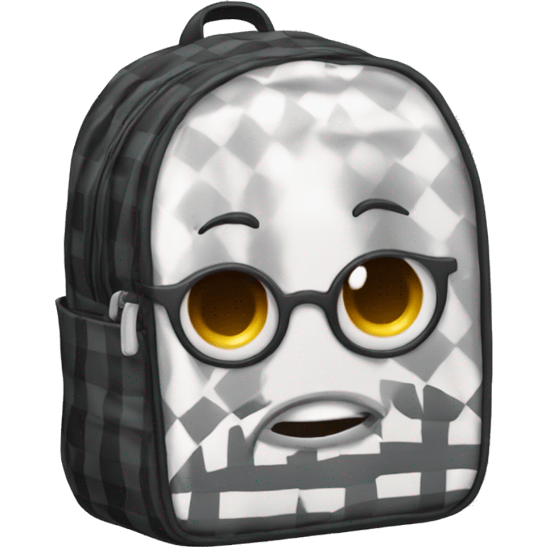 black checked backpack ghotick emoji