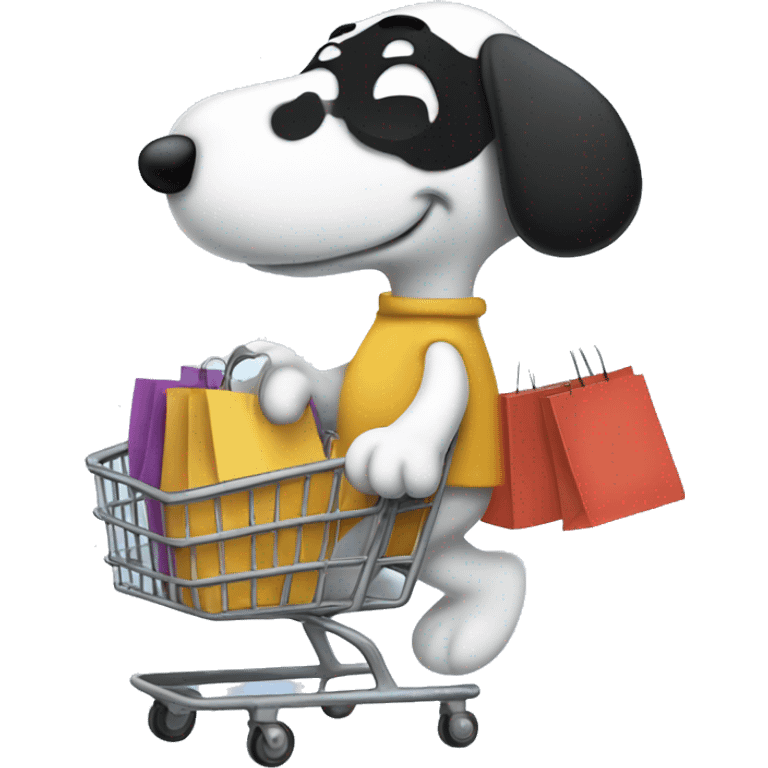 Snoopy in a hurry to shop for clothes  emoji