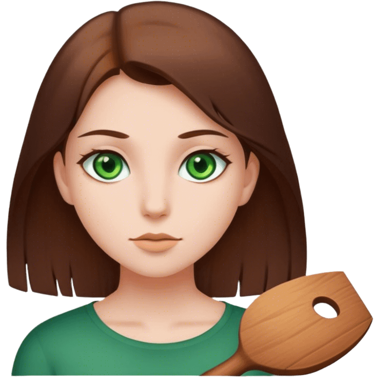 Just a girl that has green eyes and straight brown hair emoji