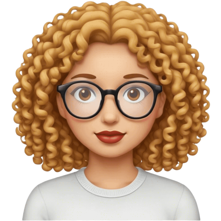 Curly girl with glasses emoji