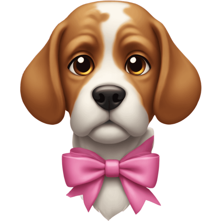 Dog with a coquette bow  emoji