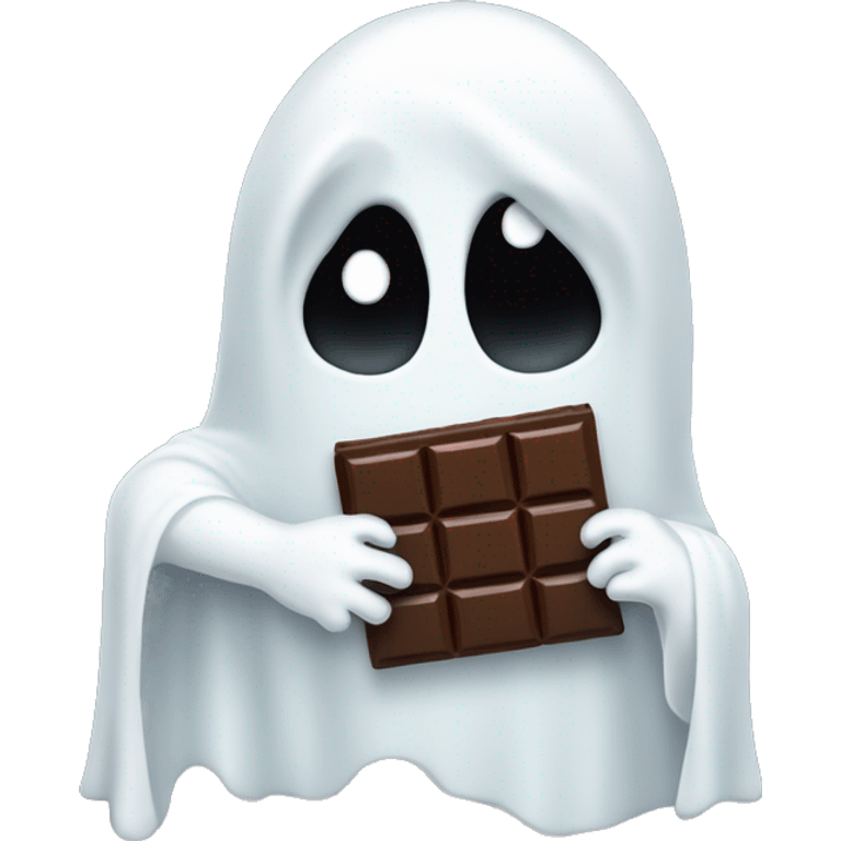 a ghost Holding a Chocolate bar emoji