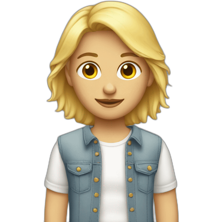 jeune blond avec pull et chemise emoji