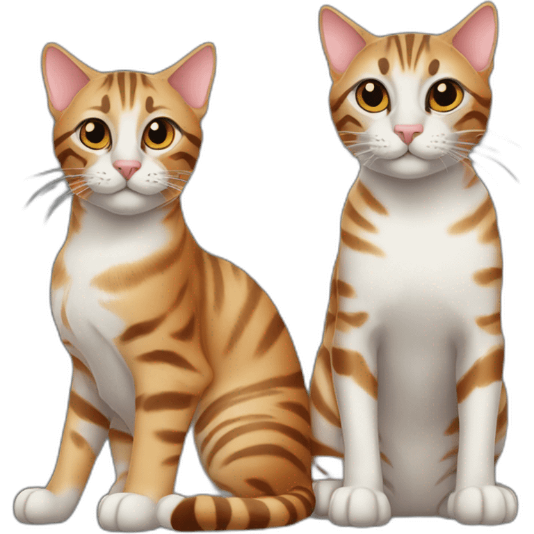 two-cats-bengal-and-small-cat-black-together emoji