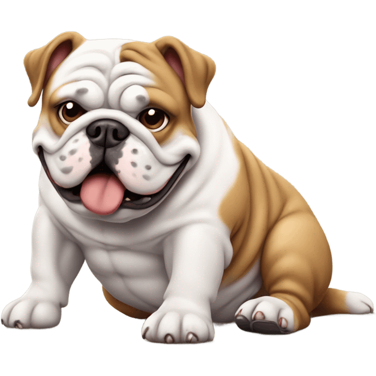 English bulldog playing video games ￼ emoji